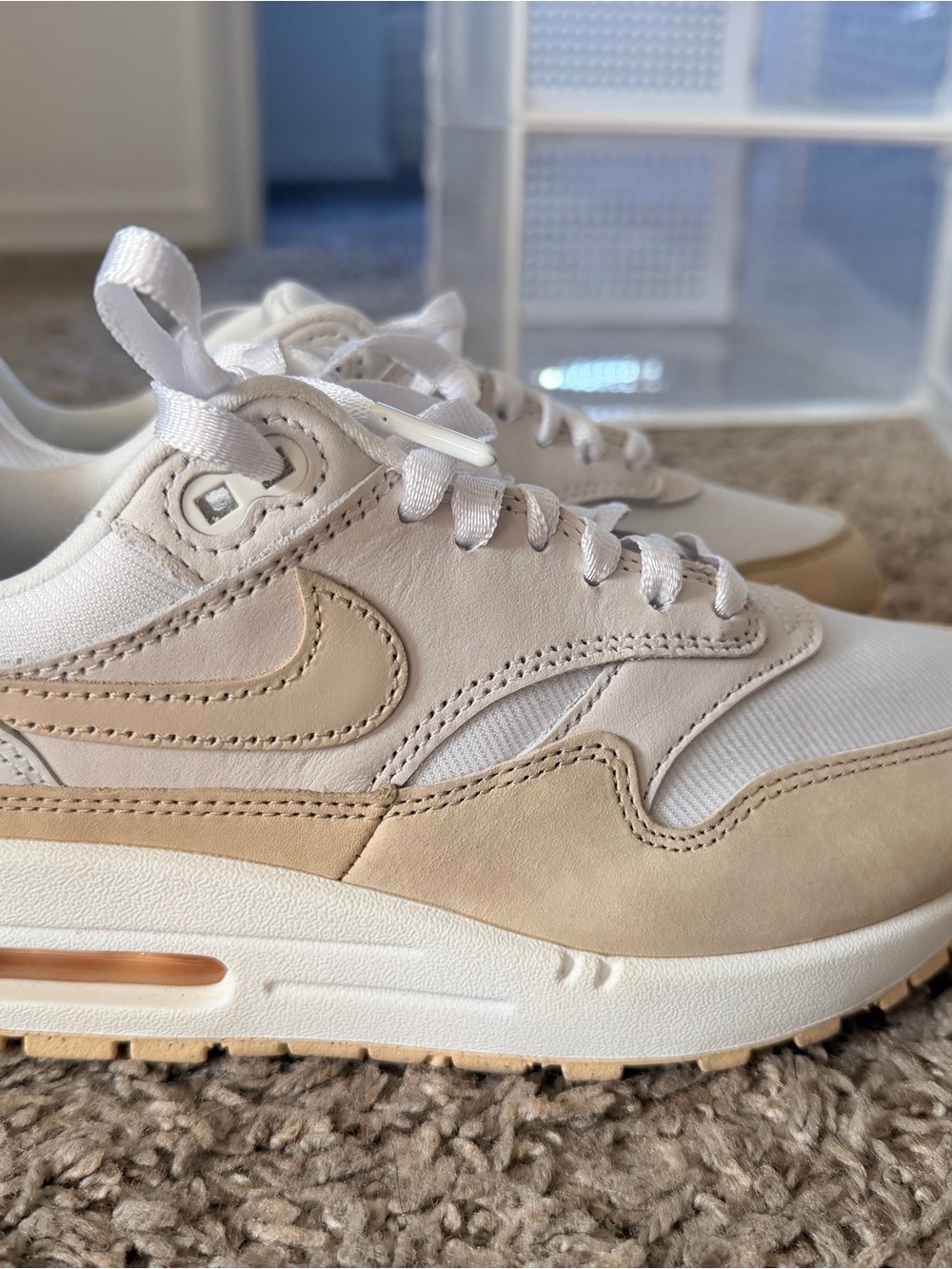 Nike Women's Neutral Beige and White Low-Top Sneaker